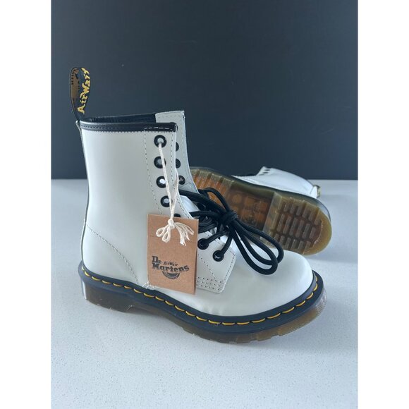 NWT Dr. Martens 1460 White patent Smooth (Women's) boots size 9 - Picture 6 of 7